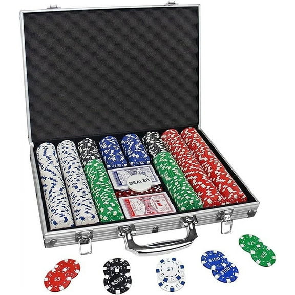 Comie Poker Chips with Numbers,500PCS Poker Chip Set with Aluminum Travel Case,11.5 Gram Poker Set for Texas Holdem Blackjack Gambling.