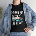 thumbnail image 1 of Comin' In Hot Funny Pontoon Boat River Lake Boating T-Shirt, 1 of 2
