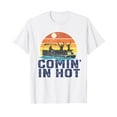 thumbnail image 1 of Comin In Hot Pontoon Boat Funny Boating Lake Gift For Dad T-Shirt, 1 of 5