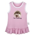 thumbnail image 1 of I'm Coming Funny Dresses For Baby, Newborn Babies Animal Hedgehog Pattern Skirts, Infant Princess Dress, 0-24M Kids Graphic Clothes (Pink Sleeveless Dresses, 0-6 Months), 1 of 4