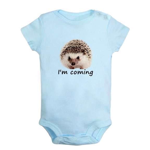 I'm Coming Funny Rompers For Babies, Animal Hedgehog Pattern Jumpsuits, Newborn Baby Unisex Bodysuits, Infant Jumpsuits, Toddler 0-24 Months Kids One-Piece Oufits