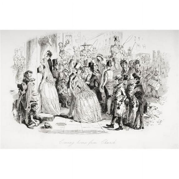 Coming Home From Church Illustration From the Charles Dickens Novel Dombey & Son by Hk Browne Known As Phiz Poster Print, 36 x 24