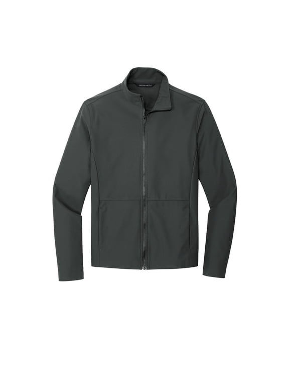 Unisex Faille Soft Shell | Business Casual Jacket for Men & Women, Water Resistant, Lightweight - Anchor Grey XS