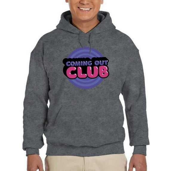 Coming Out Club Bubblegum Stamp Hoodie Men -Smartprints Designs, Male 4X-Large