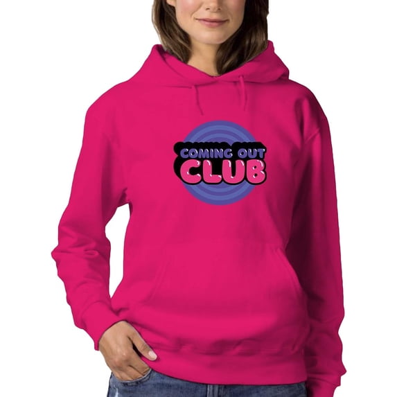 Coming Out Club Bubblegum Stamp Hoodie Women -Smartprints Designs, Female x-Large