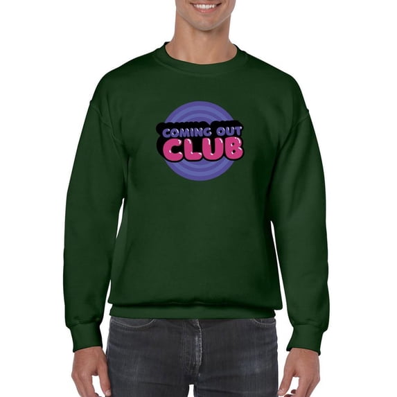 Coming Out Club Bubblegum Stamp Sweatshirt Men -Smartprints Designs, Male 4X-Large
