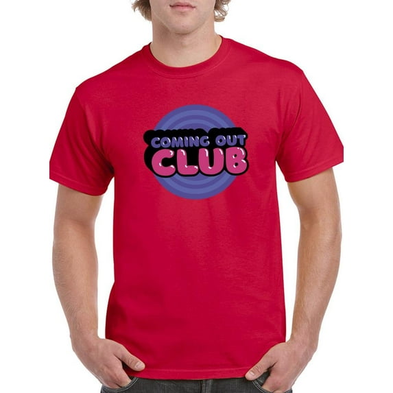 Coming Out Club Bubblegum Text T-Shirt Men -Smartprints Designs, Male 5X-Large