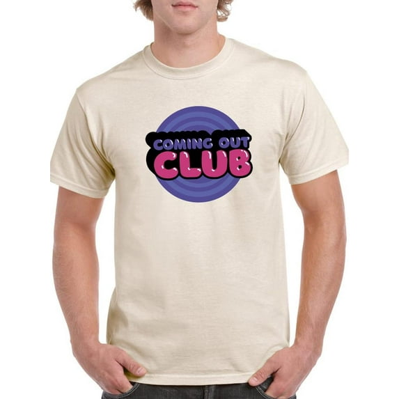 Coming Out Club Bubblegum Text T-Shirt Men -Smartprints Designs, Male Medium