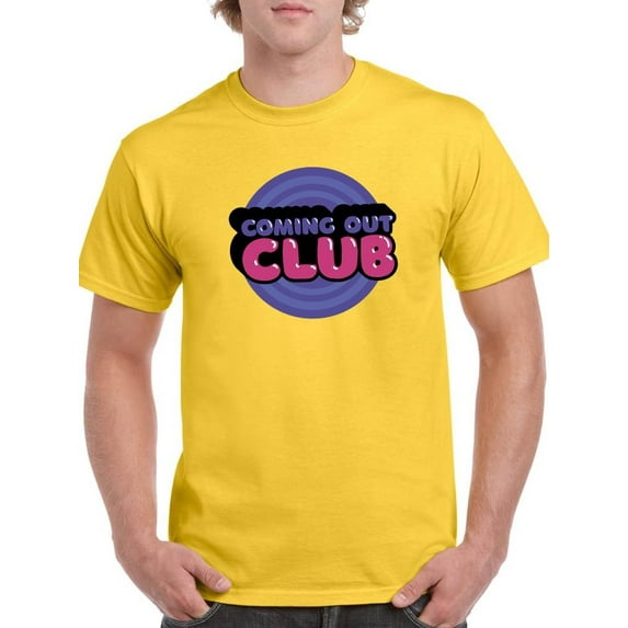 Coming Out Club Bubblegum Text T-Shirt Men -Smartprints Designs, Male Small