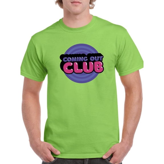 Coming Out Club Bubblegum Text T-Shirt Men -Smartprints Designs, Male XX-Large