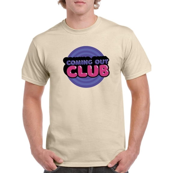 Coming Out Club Bubblegum Text T-Shirt Men -Smartprints Designs, Male x-Large