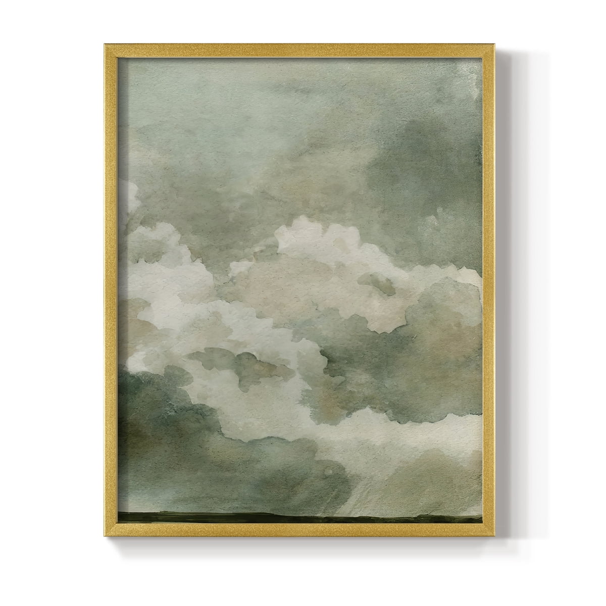 Coming Rain II Framed Print in Gold Solid Wood Framed Print No Nail Hanging