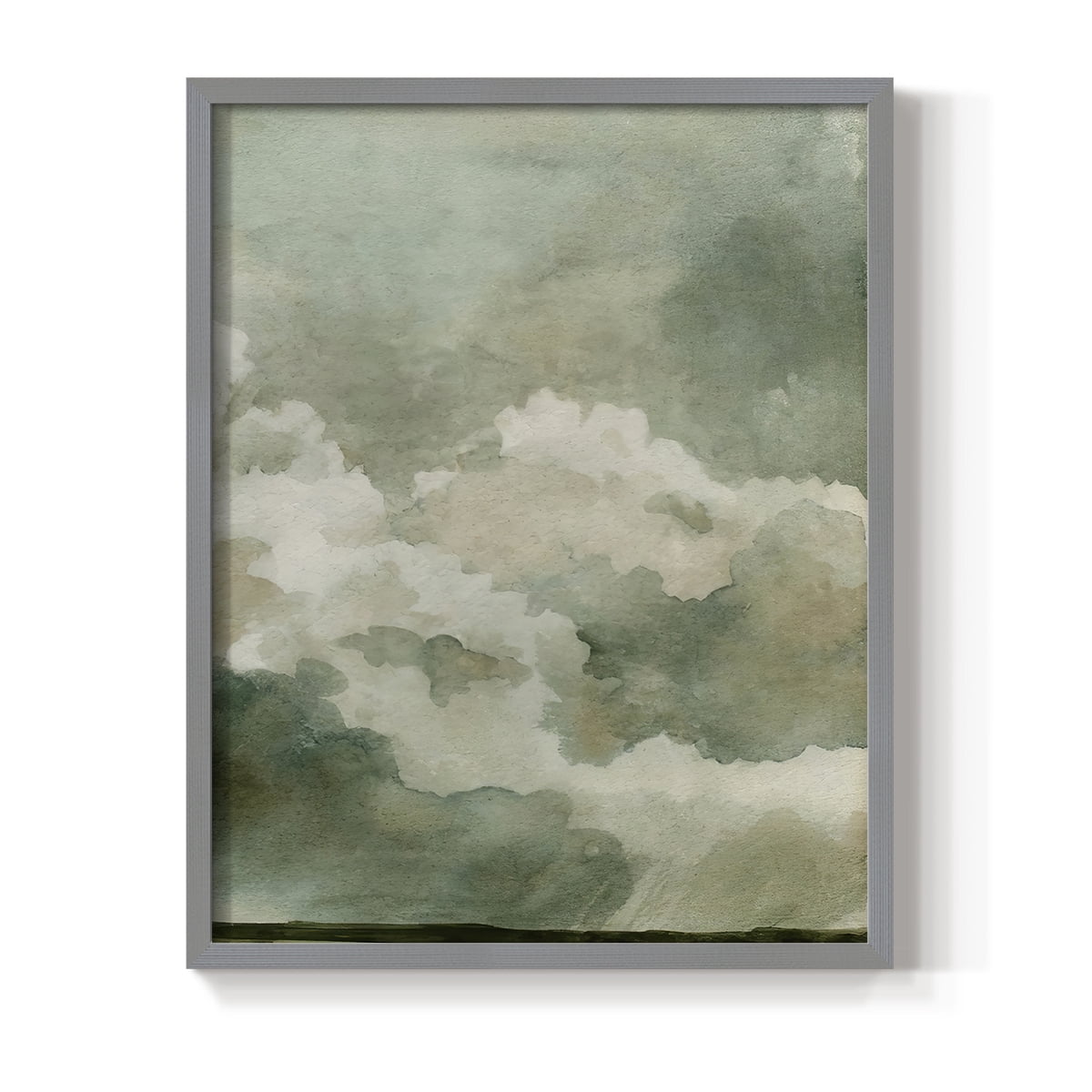 Coming Rain II Framed Print in Gray Solid Wood Framed Print No Nail Hanging