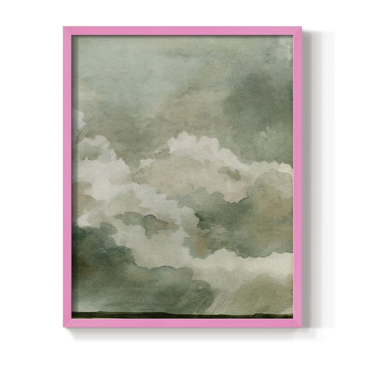 Coming Rain II Framed Print in Pink Solid Wood Framed Print No Nail Hanging