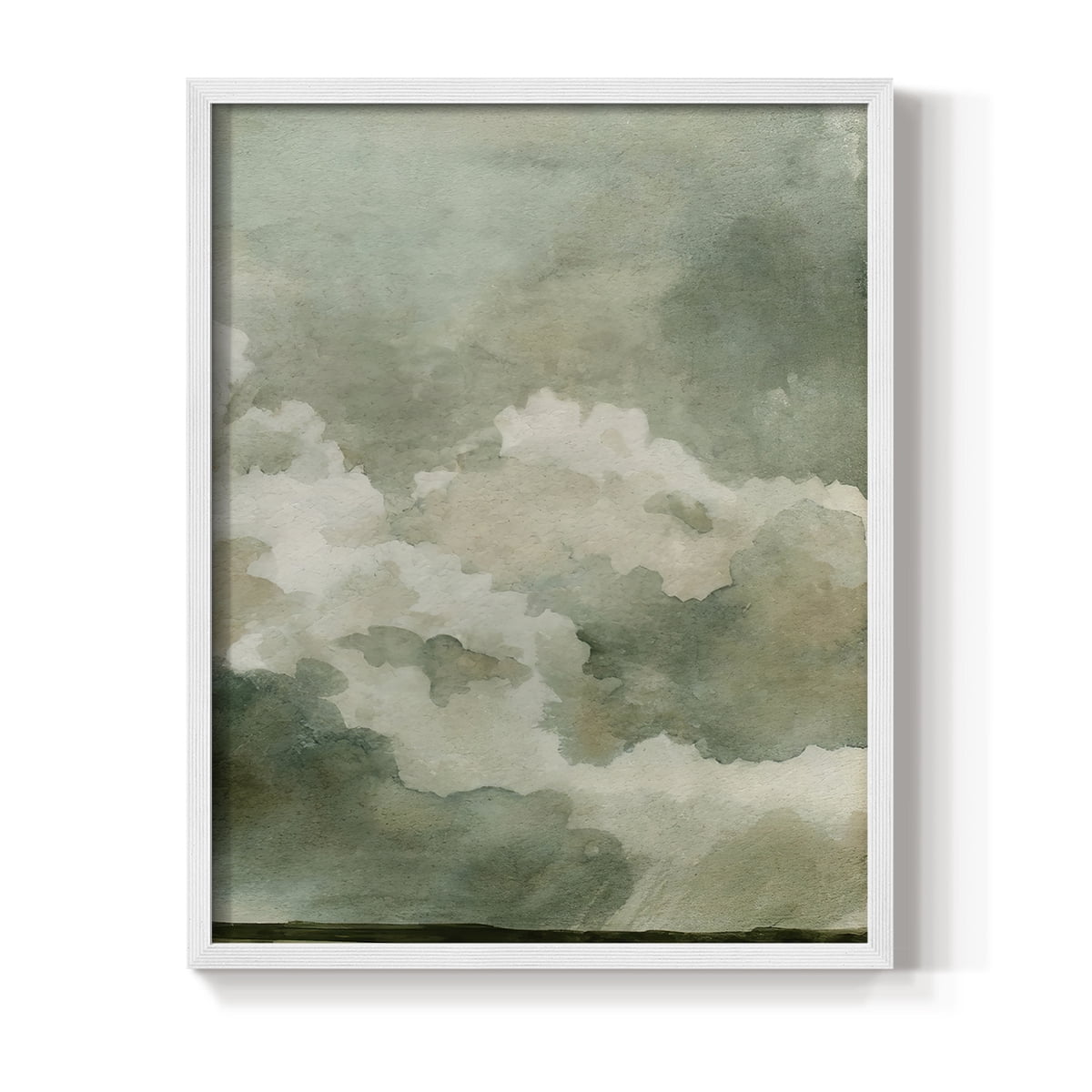 Coming Rain II Framed Print in White Solid Wood Framed Print No Nail Hanging