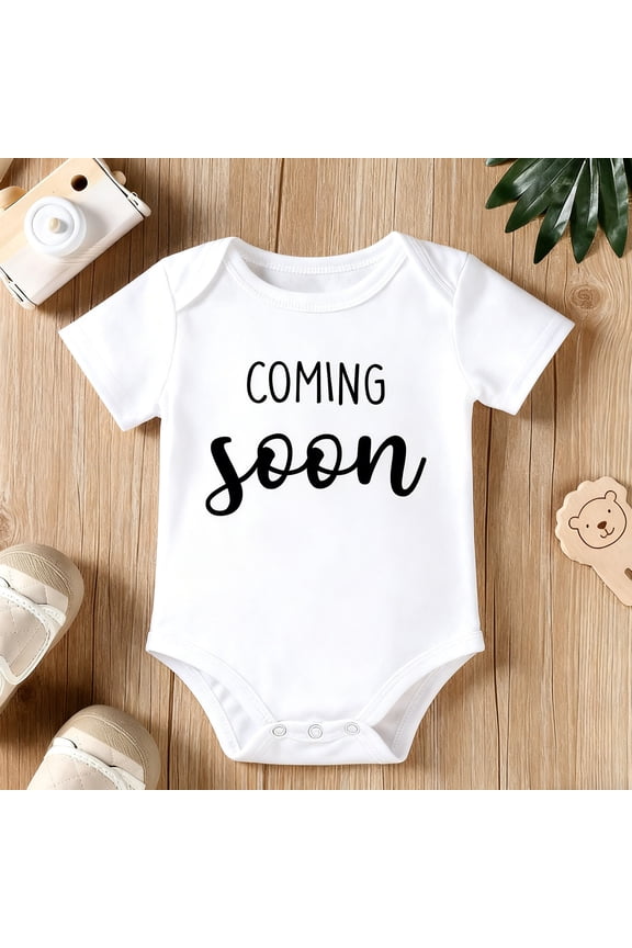 Coming Soon Baby Onesie, The Ultimate Pregnancy Announcement & Baby Shower Gift, 100% Cotton Soft Unisex Bodysuit, Cute Keepsake for New Parents, Gender Neutral Design