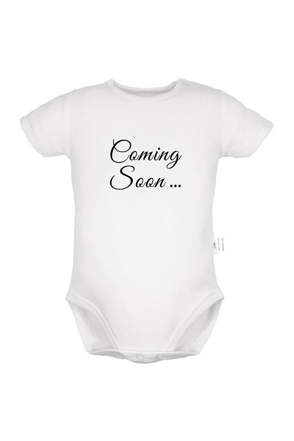 Coming Soon Pregnancy Announcement Gift Rompers For Babies, Newborn Baby Unisex Bodysuits, Infant Jumpsuits, Toddler 0-24 Months Kids One-Piece Oufits (White, 0-6 Months)