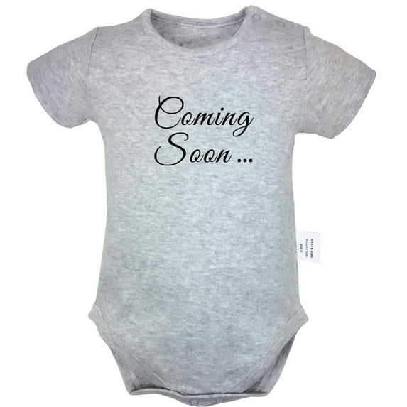 Coming Soon Pregnancy Announcement Gift Rompers For Babies, Newborn Baby Unisex Bodysuits, Infant Jumpsuits, Toddler 0-24 Months Kids One-Piece Oufits (Gray, 18-24 Months)