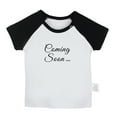 thumbnail image 1 of Coming Soon Pregnancy Announcement T shirt For Baby, Newborn Babies T-shirts, Infant Tops, 0-24M Kids Graphic Tees Clothing (Short Black Raglan T-shirt, 0-6 Months), 1 of 4