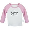 thumbnail image 1 of Coming Soon Pregnancy Announcement T shirt For Baby, Newborn Babies T-shirts, Infant Tops, 0-24M Kids Graphic Tees Clothing (Long Pink Raglan T-shirt, 18-24 Months), 1 of 4