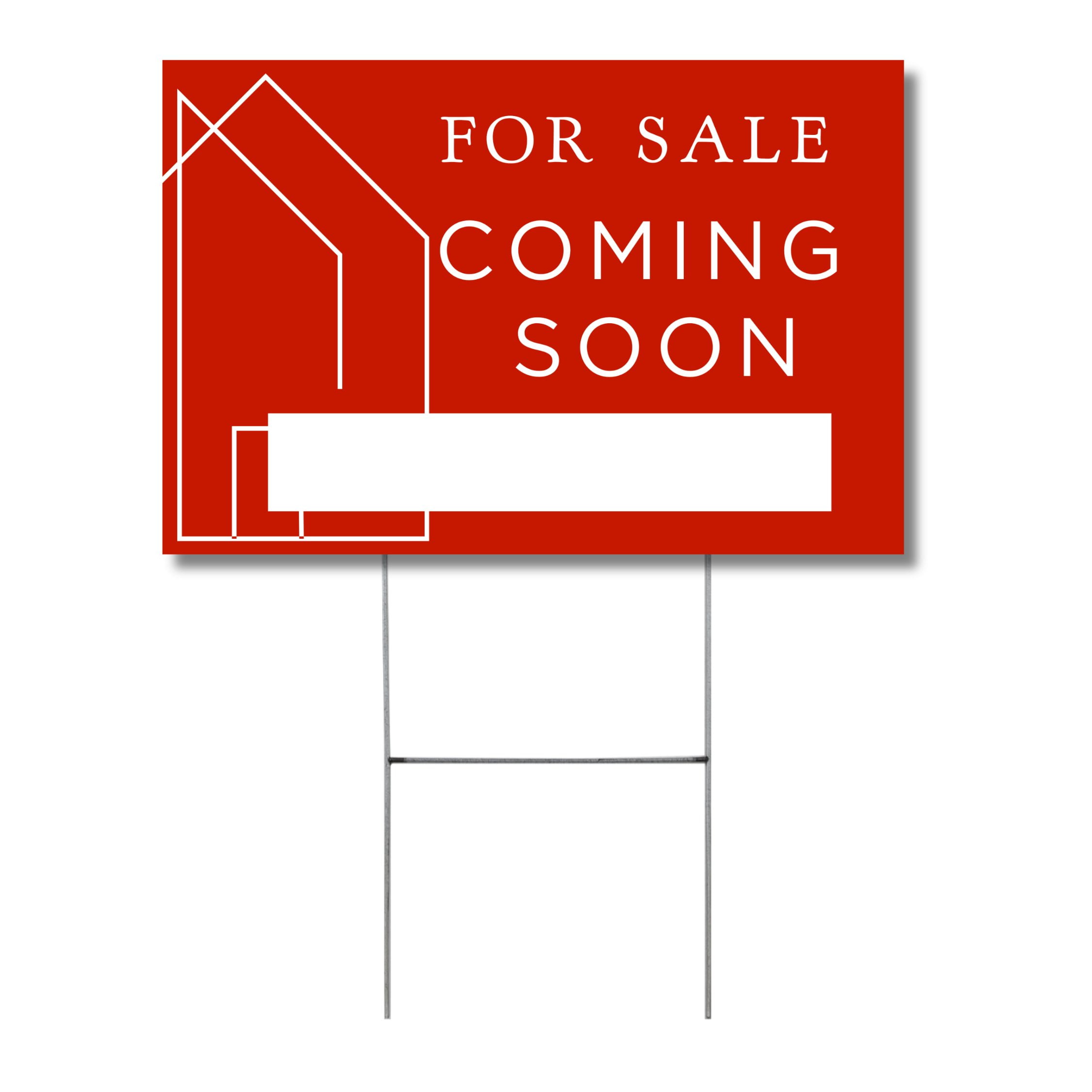 Coming Soon Real Estate Sign for Home 12 x 18 Yard Sign with H Frame Coming Soon Real Estate Sign for Home 12 x 18 Yard Sign with H Frame