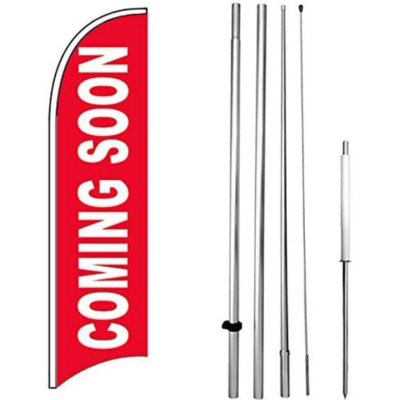Coming Soon - Windless Feather Swooper Flag Banner Sign Kit rb-h$$Other