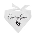 thumbnail image 1 of Coming Soon With Baby Feet Baby Announcement Gold Triangle Dog Bandana (White One Size 769), 1 of 2