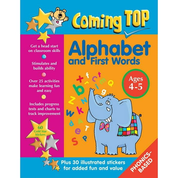 Coming Top Alphabet and First Words Ages 4-5 : Get a Head Start on Classroom Skills - With Stickers! (Paperback)