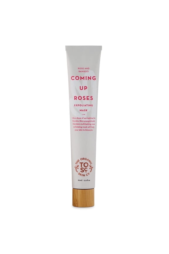The Organic Skin Co Coming Up Roses Rose and Bamboo Hydrating Face Mask Exfoliating Scrub, 2 fl oz