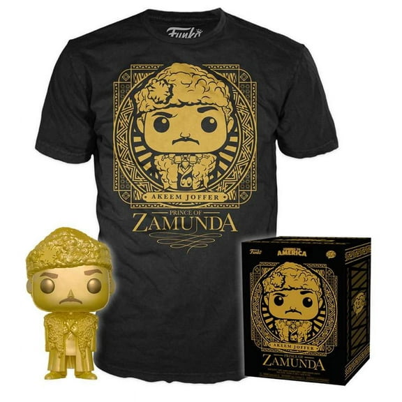 Coming to America Funko POP! Movies Akeem Joffer Prince of Zamunda Vinyl Figure & T-Shirt (X-Large)