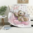 thumbnail image 1 of Comio Teddy Bear, Star, Cloud Flannel Blanket Eye-catching Design Perfect for All Seasons 40x50in, 1 of 6