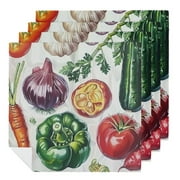 Comio Vegetables Cloth Napkin Polyester Dinner Napkin for Dining Table Kitchen Party Decor, Farmhouse Party Dining Table Decor 2 PCS