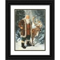 thumbnail image 1 of Comish, Susan 11x14 Black Ornate Wood Framed with Double Matting Museum Art Print Titled - Woodland Santa, 1 of 4