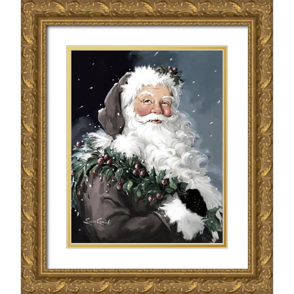 Comish, Susan 12x14 Gold Ornate Wood Framed with Double Matting Museum Art Print Titled - BerryChristmas Colorized