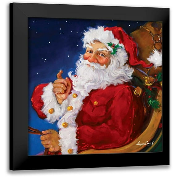 Comish, Susan 15x15 Black Modern Framed Museum Art Print Titled - Santas On His Way