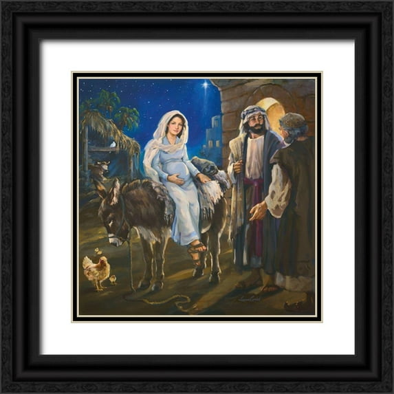 Comish, Susan 15x15 Black Ornate Wood Framed with Double Matting Museum Art Print Titled - No Room At The Inn