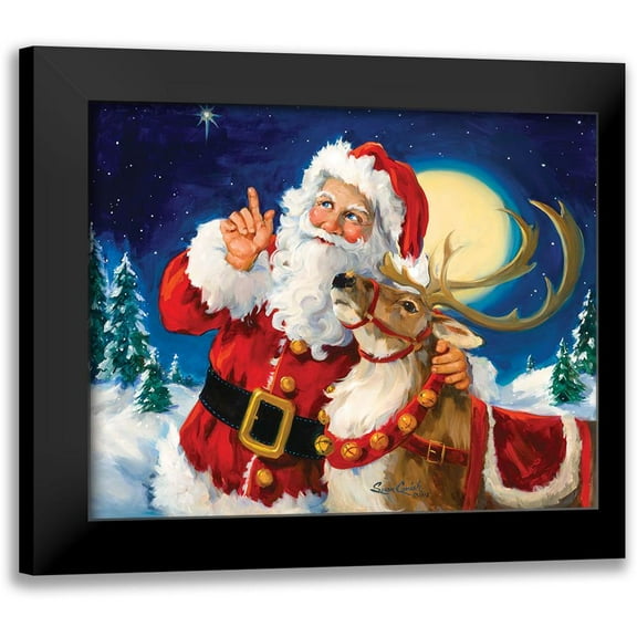 Comish, Susan 18x15 Black Modern Framed Museum Art Print Titled - Santas Lead Reindeer