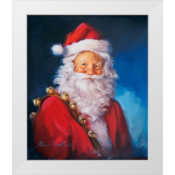 Comish, Susan 20x23 White Modern Wood Framed Museum Art Print Titled - Santa Portrait