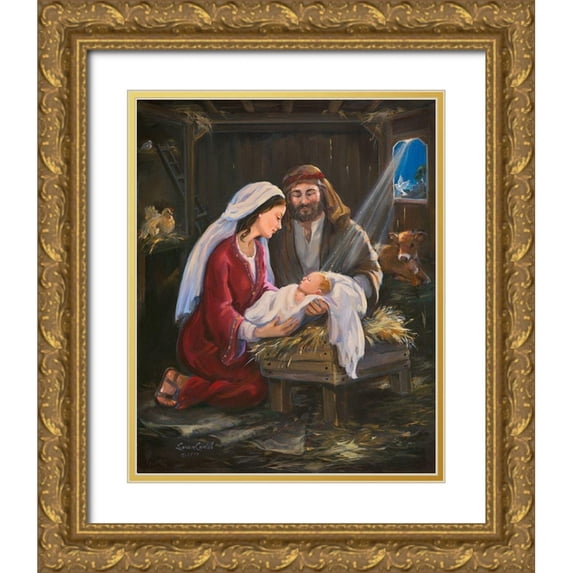 Comish, Susan 20x24 Gold Ornate Wood Framed with Double Matting Museum Art Print Titled - Silent Night