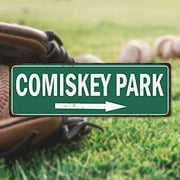 Comiskey Park Sign Baseball Decoration Vintage Ballpark Decor Tin Signs Wall Art Plaque Sports Gift 6 X 18 High Gloss Metal 206180073008