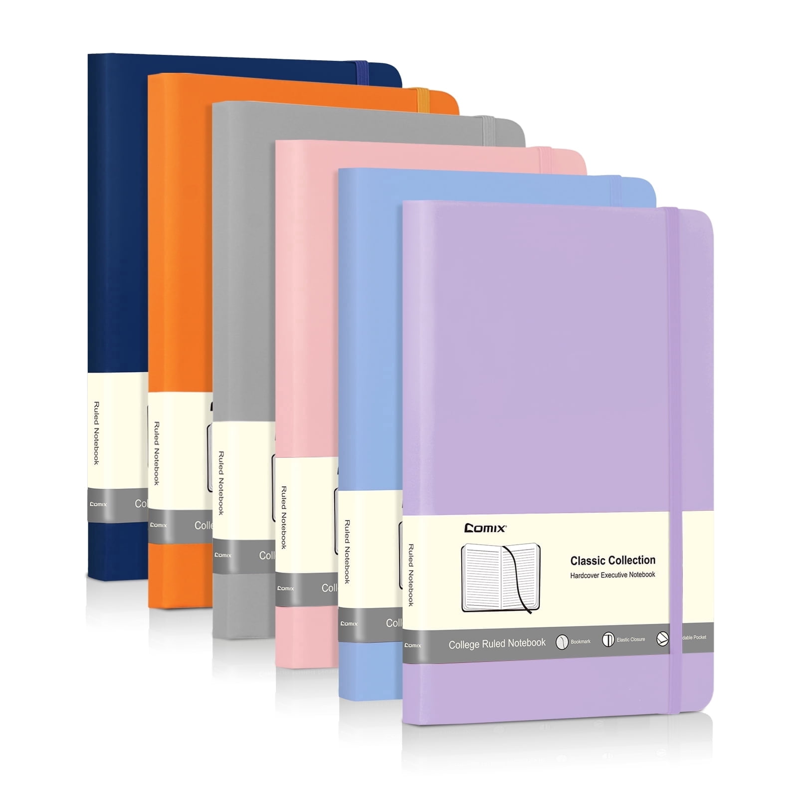 Comix 6-Pack Hardcover Notebooks,Lined Journal for Writing,College ...