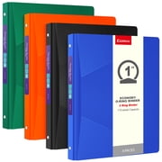 Comix 3 Rings Binder 1 inch Round Ring, 175 Sheets Organizer with Pockets, 4-Pack Assorted Color School Supplies