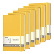 Comix 6 Pack Lined Journal Notebooks for writing, 240 Pages, 5.4 x 8.3 inch, Hay Yellow, Hardcover