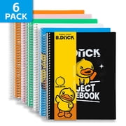 Comix 3 Subject Notebook,6-Pack College Ruled Spiral Notebook with Pocket Dividers 11"x 8.5", 150 Sheets,Assorted Color