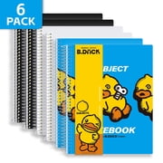 Comix 3 Subject Notebook,6-Pack College Ruled Spiral Notebook with Pocket Dividers 11"x 8.5", 150 Sheets,Black White Blue