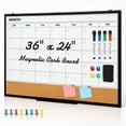 thumbnail image 1 of Comix Cork Dry Erase Calendar Board 36"x24" Magnetic Combination Whiteboard Combo for Wall with Markers, Eraser, Magnets, School Home Office, 1 of 8