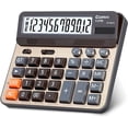 thumbnail image 1 of Comix Standard Desktop Calculator, Large Computer Keys, 12 Digits Display, Champaign Gold Color Panel, 1 of 7
