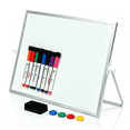 thumbnail image 1 of Comix Magnetic Desktop Whiteboard 16"x12" with 360°Adjustable Stand,Double Sided Dry Erase Easel Board Kit with 8 Markers,4 Magnets, 1 Eraser,Office Home Use, 1 of 7