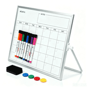 Comix Desktop Whiteboard 16"x12",Magnetic Double Sided Dry Erase Ease Board with 360°Adjustable Stand,with Markers,Magnets,Eraser,Office Home Use