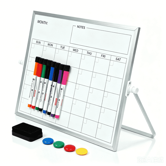 Comix Desktop Whiteboard 16"x12",Magnetic Double Sided Dry Erase Ease Board with 360°Adjustable Stand,with Markers,Magnets,Eraser,Office Home Use